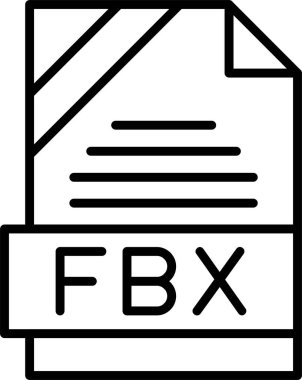 FBX dosya biçimi, web simgesi, vektör illüstrasyonu