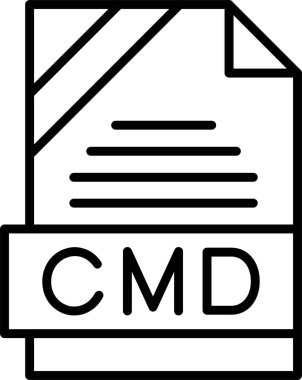 CMD file format, web icon, vector illustration clipart