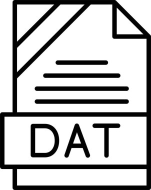 DAT dosya biçimi, web simgesi, vektör illüstrasyonu