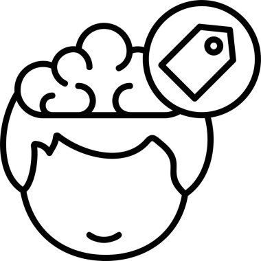 Beyin. Web simgesi basit illüstrasyon