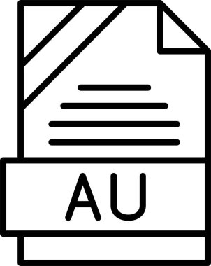 AU dosya biçimi, web simgesi, vektör illüstrasyonu