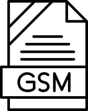 GSM dosya biçimi, web simgesi, vektör illüstrasyonu