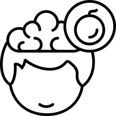 Beyin baş simgesi ana hatlarda