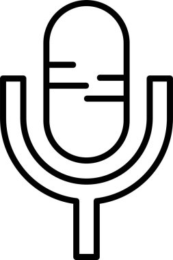 mikrofon düz simgesi, vektör illüstrasyonu
