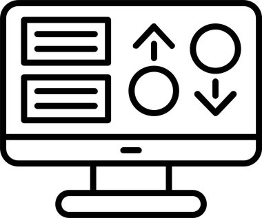 Bilgisayar monitörü. Web simgesi basit tasarım