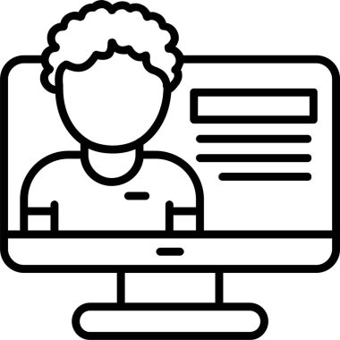 Profil web simgesi, basit illüstrasyon