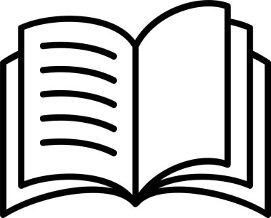 Kitap web simgesi aç, basit illüstrasyon