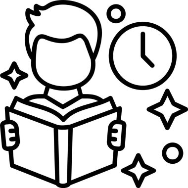 öğrenci kitap simgesi ana hatlarıyla okunuyor