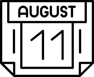 11 Ağustos tarihi, takvim ikonu vektör illüstrasyonu