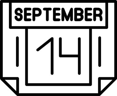 14 Eylül takvim ikonu vektör illüstrasyonu