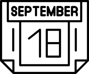 18 Eylül takvim ikonu vektör illüstrasyonu