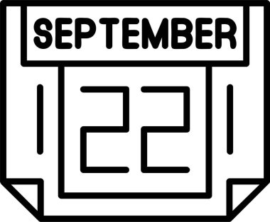 22 Eylül takvim ikonu vektör illüstrasyonu