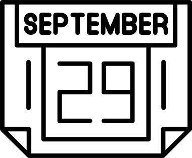 29 Eylül takvim ikonu vektör illüstrasyonu