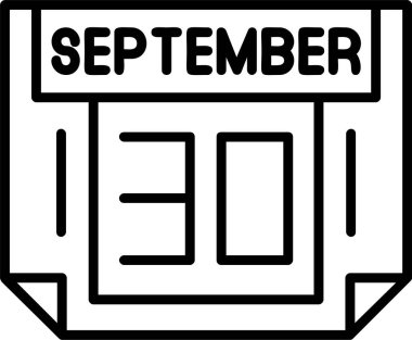 30 Eylül takvim ikonu vektör illüstrasyonu