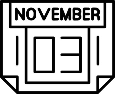 03 Kasım tarihi, takvim ikonu vektör illüstrasyonu