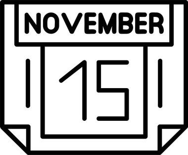 15 Kasım tarihi, takvim ikonu vektör illüstrasyonu