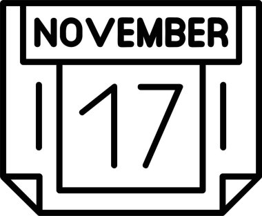 17 Kasım tarihi, takvim ikonu vektör illüstrasyonu