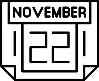 22 Kasım tarihi, takvim ikonu vektör illüstrasyonu