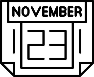 23 Kasım tarihi, takvim ikonu vektör illüstrasyonu