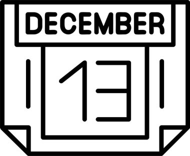 13 Aralık Web simgesi basit illüstrasyon 