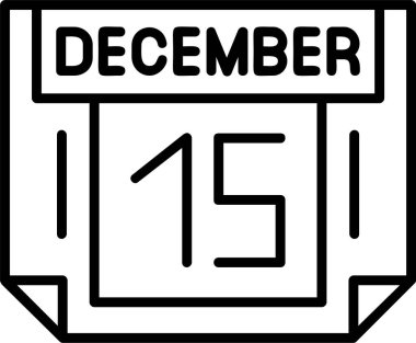 15 Aralık Web simgesi basit illüstrasyon 