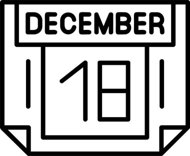 18 Aralık Web simgesi basit illüstrasyon 