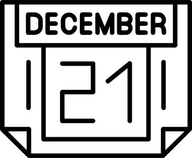 21 Aralık Web simgesi basit illüstrasyon 