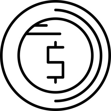 Dolar İşareti Web simgesi, basit illüstrasyon