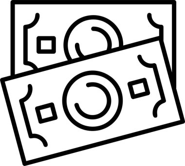 Banknote web simgesi basit illüstrasyon