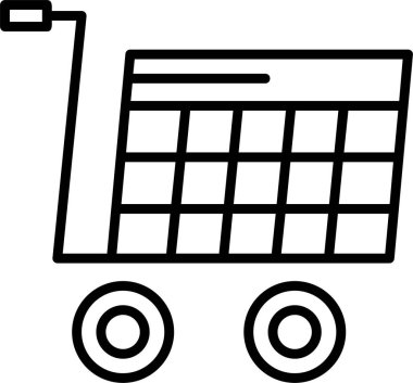 Alışveriş Sepeti simgesini, basit vektör çizim  