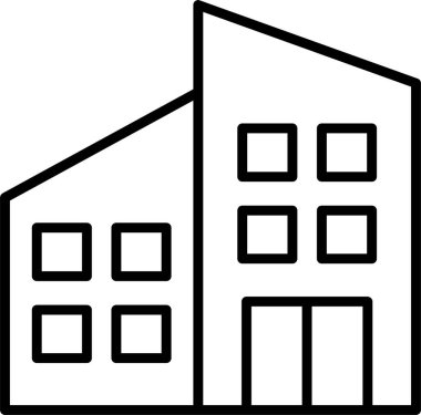 Bina. Web simgesi basit illüstrasyon 