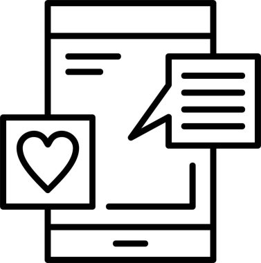 Sosyal Medya web simgesi basit illüstrasyon