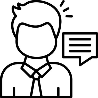 iş iletişimi adam simgesi ana hat biçiminde