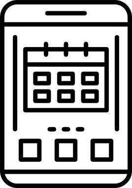 Takvim web simgesi, vektör çizim 