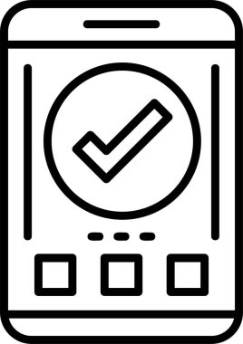 Kontrol imi düz simgesi, vektör illüstrasyonu