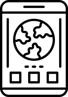 toprak küre simgesi, vektör illüstrasyonu