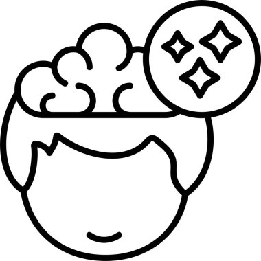 Beyin. Web simgesi basit illüstrasyon