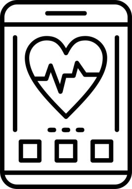 Kalp atışı sağlık ikonu, vektör illüstrasyonu 