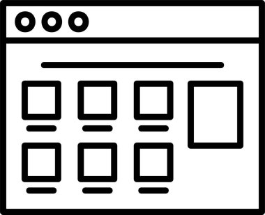 E-ticaret web sitesi simgesi, basit vektör illüstrasyonu