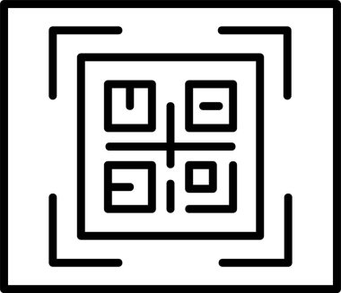 qr kod simgesi vektör çizimi