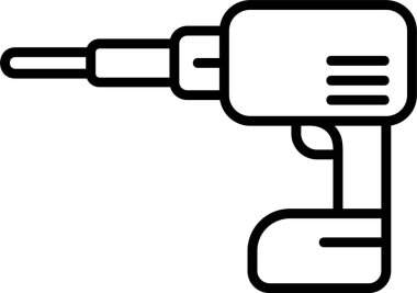 Güç matkabı. Web simgesi basit illüstrasyon