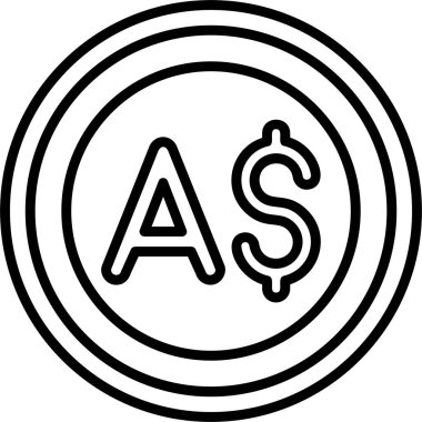 Avustralya Doları İşaret Ağı simgesi Basit illüstrasyon 