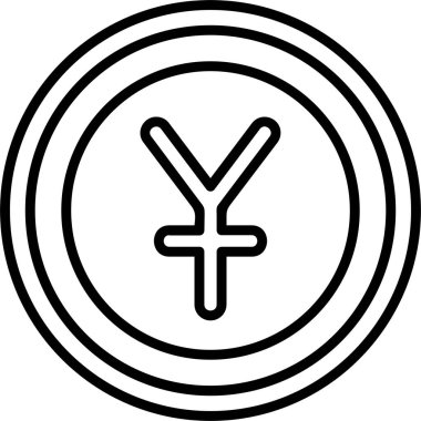 Çin Yuan simgesi vektör illüstrasyonu