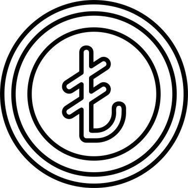 Türk Lirası para birimi simgesi, vektör illüstrasyonu