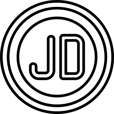 Ürdün Dinar para birimi simgesi, vektör illüstrasyonu