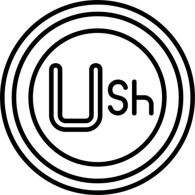 Ugandalı Şilin ikon vektör illüstrasyonu