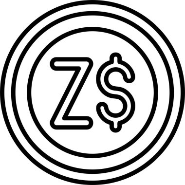 Zimbabve Doları ikon vektör illüstrasyonu