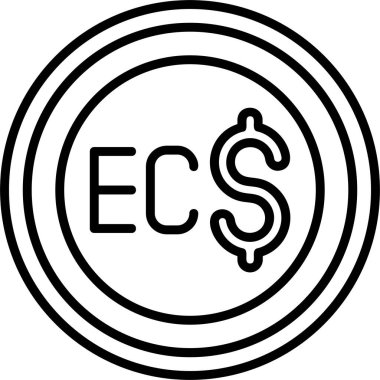 Doğu Karayip Doları ikon vektör illüstrasyonu