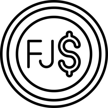 Fiji Doları İşaret Ağı simgesi, basit illüstrasyon