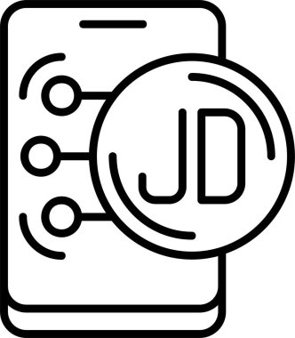 Ürdün Dinar para birimi simgesi, vektör illüstrasyonu